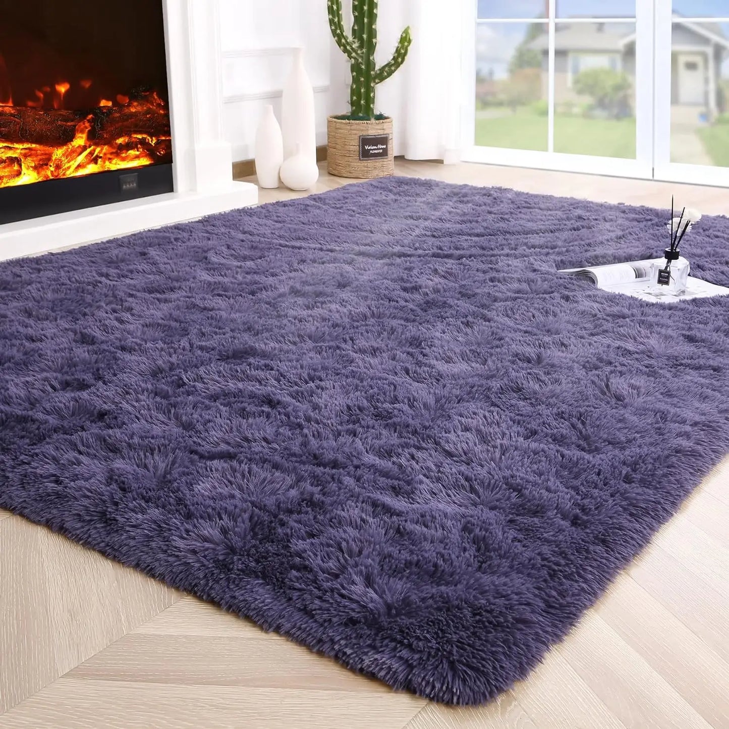 Aubusson Fluffy Area Rug For Bedroom And Living Room