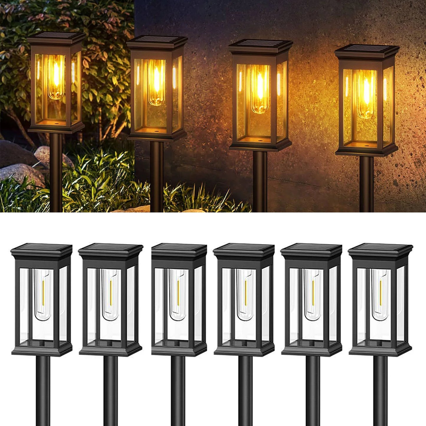 KPSTEK Upgraded Solar Lights For Yard Walkway Garden LED