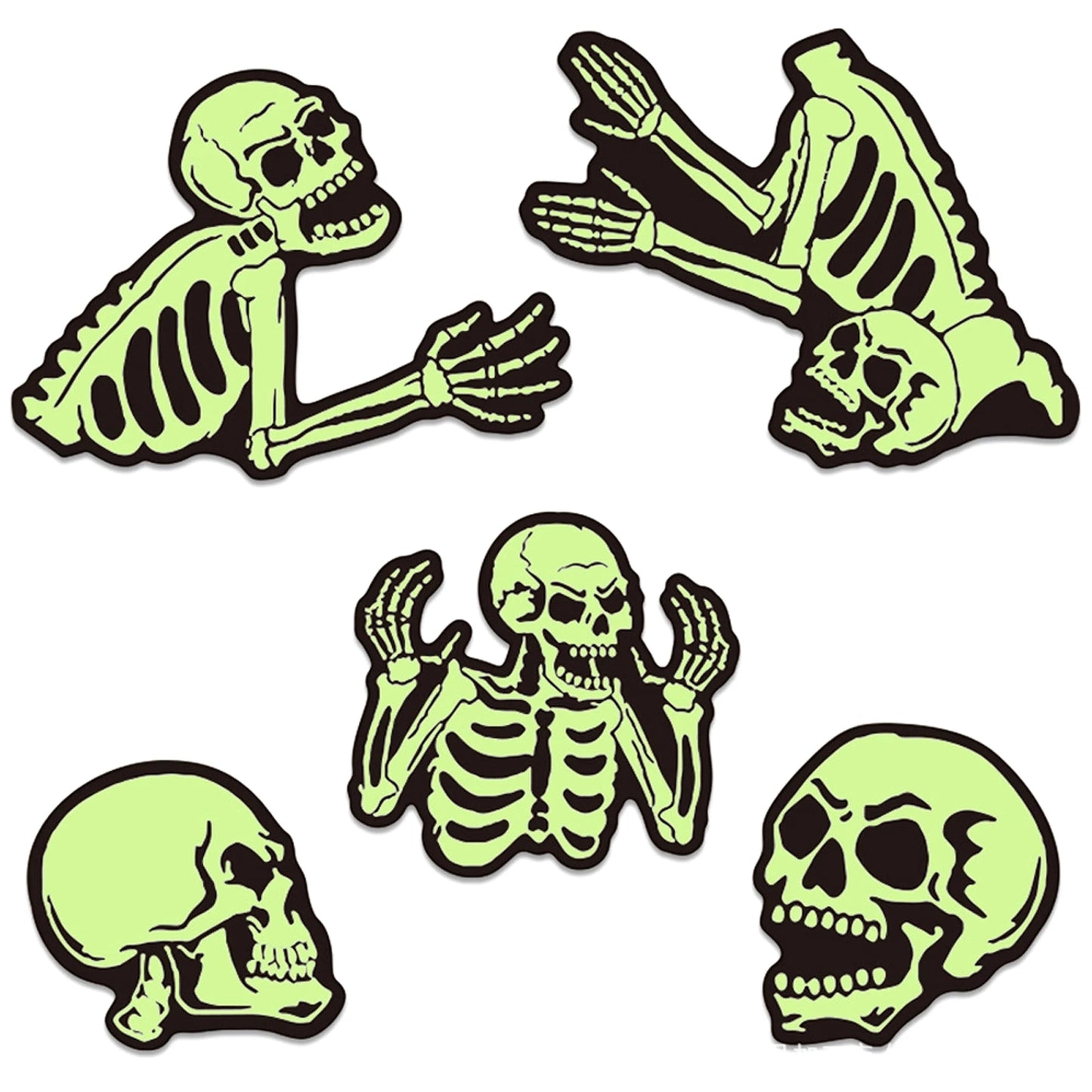 Guangdong Halloween Skeleton Stakes Set Of 5 Glow Signs