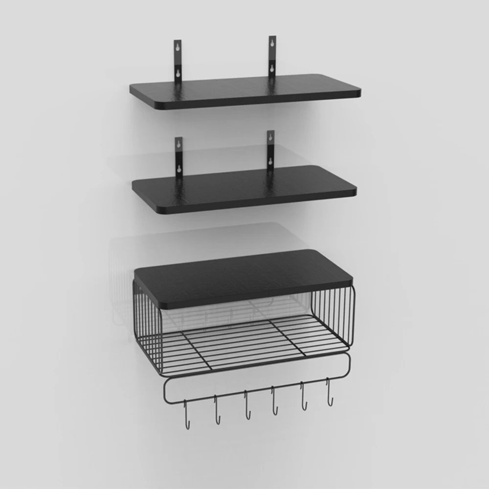 Hignconcerned Wall Mounted Floating Shelves Triple Tier