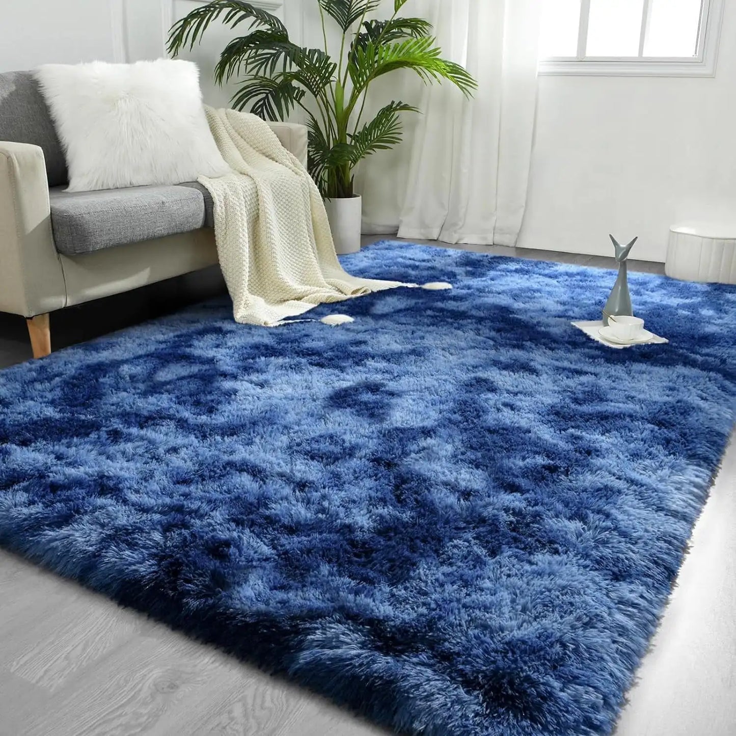 Lochas Super Soft Plush Tie Dye Velvet Rug For Living Room