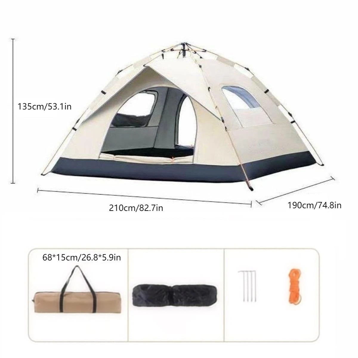 Pakicetus Outdoor Shelter Sunshade Tent With Two Doors
