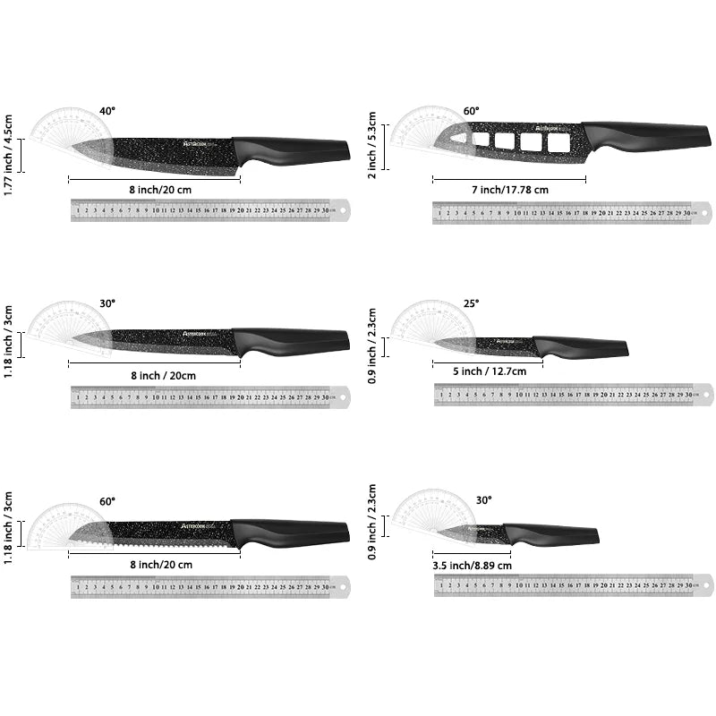 Astercook German High Carbon Stainless Knife Set Pro Series