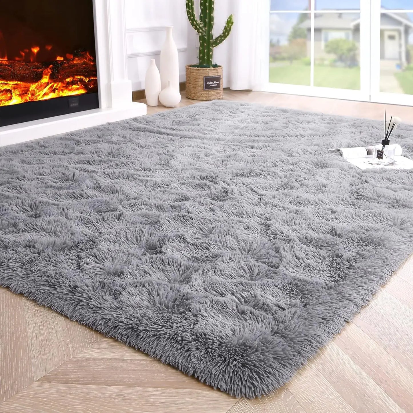 Aubusson Fluffy Area Rug For Bedroom And Living Room