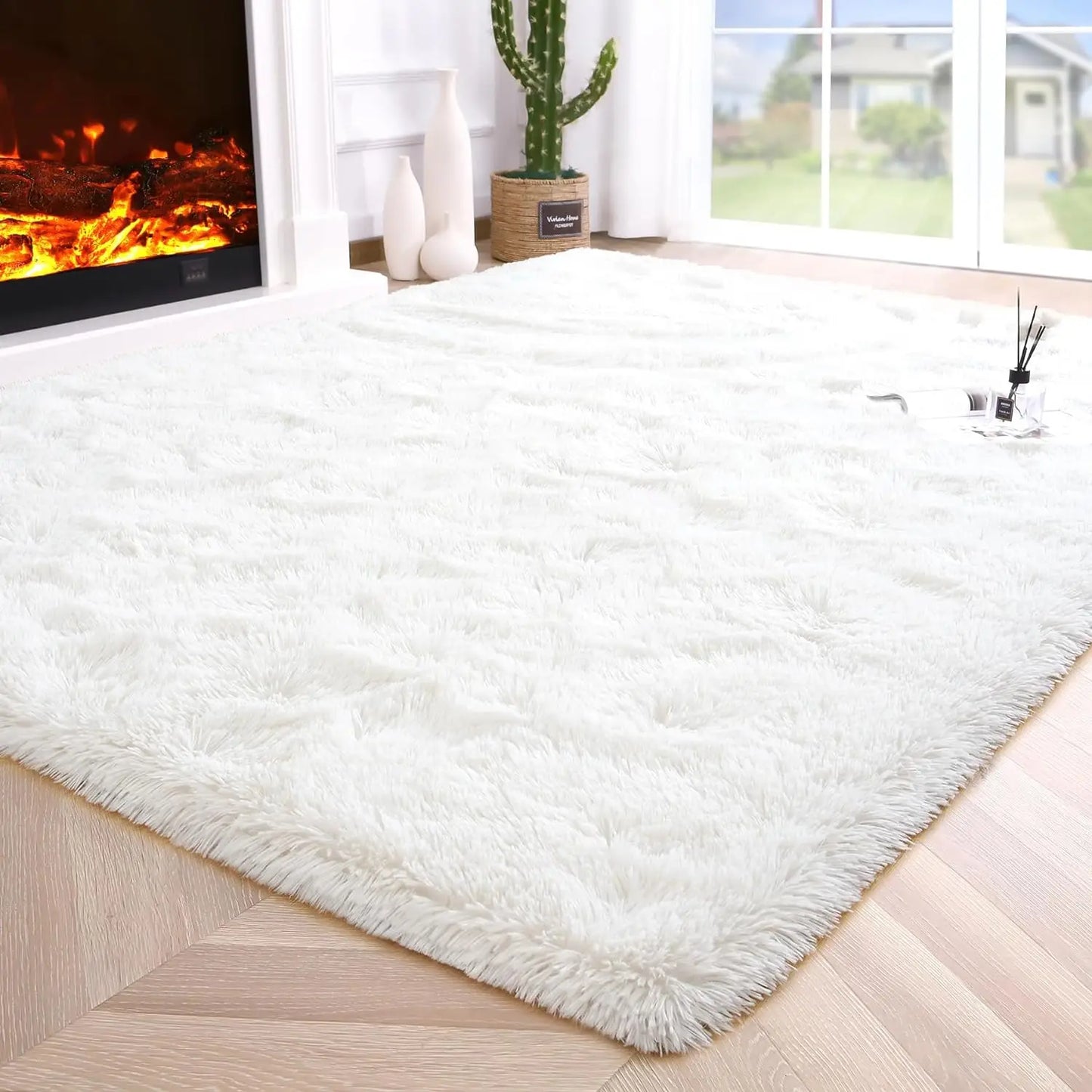 Aubusson Fluffy Area Rug For Bedroom And Living Room