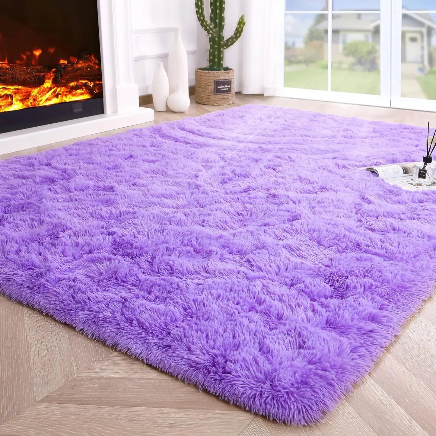 Aubusson Fluffy Area Rug For Bedroom And Living Room