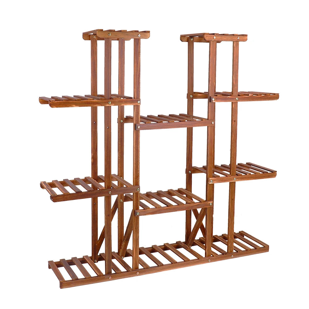 BINGOPA UNHO Multi Tier Plant Stand Indoor Outdoor Wood