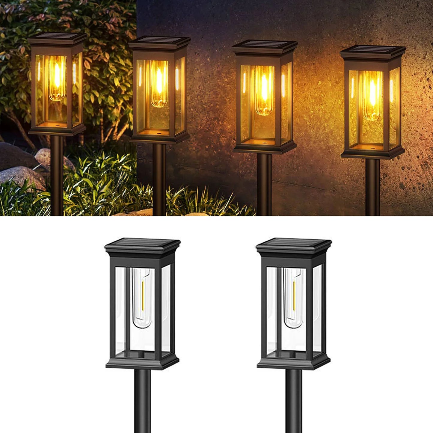 KPSTEK Upgraded Solar Lights For Yard Walkway Garden LED