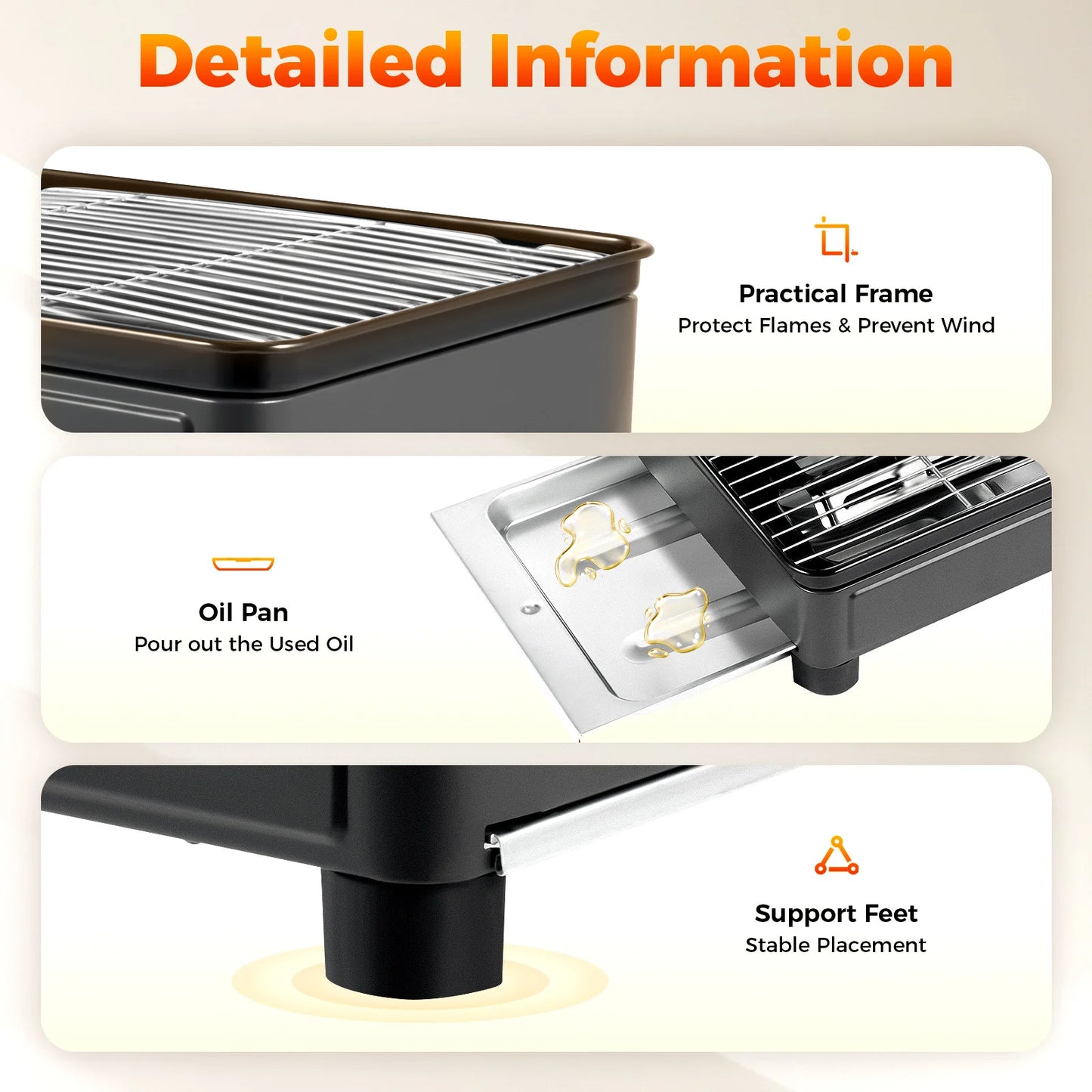 Bymaocar Portable Butane Gas Grill Stove Dual Inlets