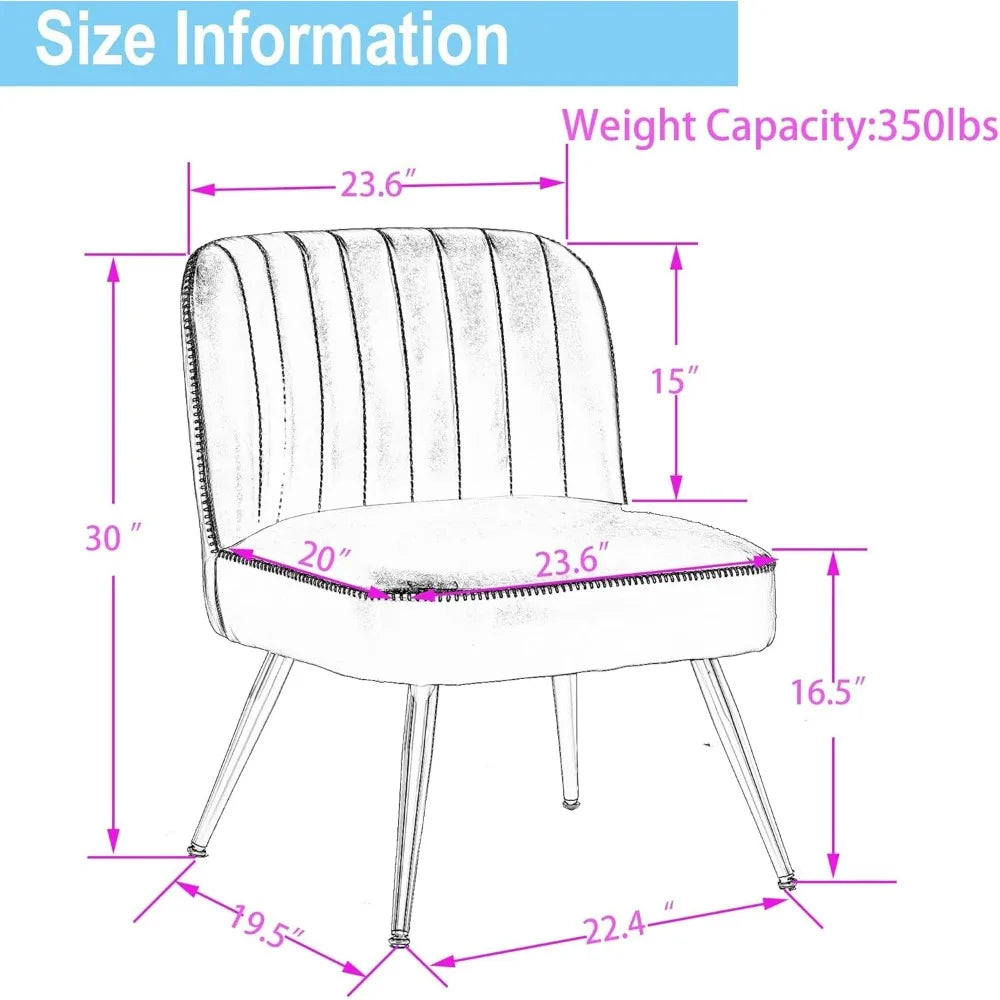 ANGDUO Faux Leather Accent Chairs Set Of 2 With Metal Legs