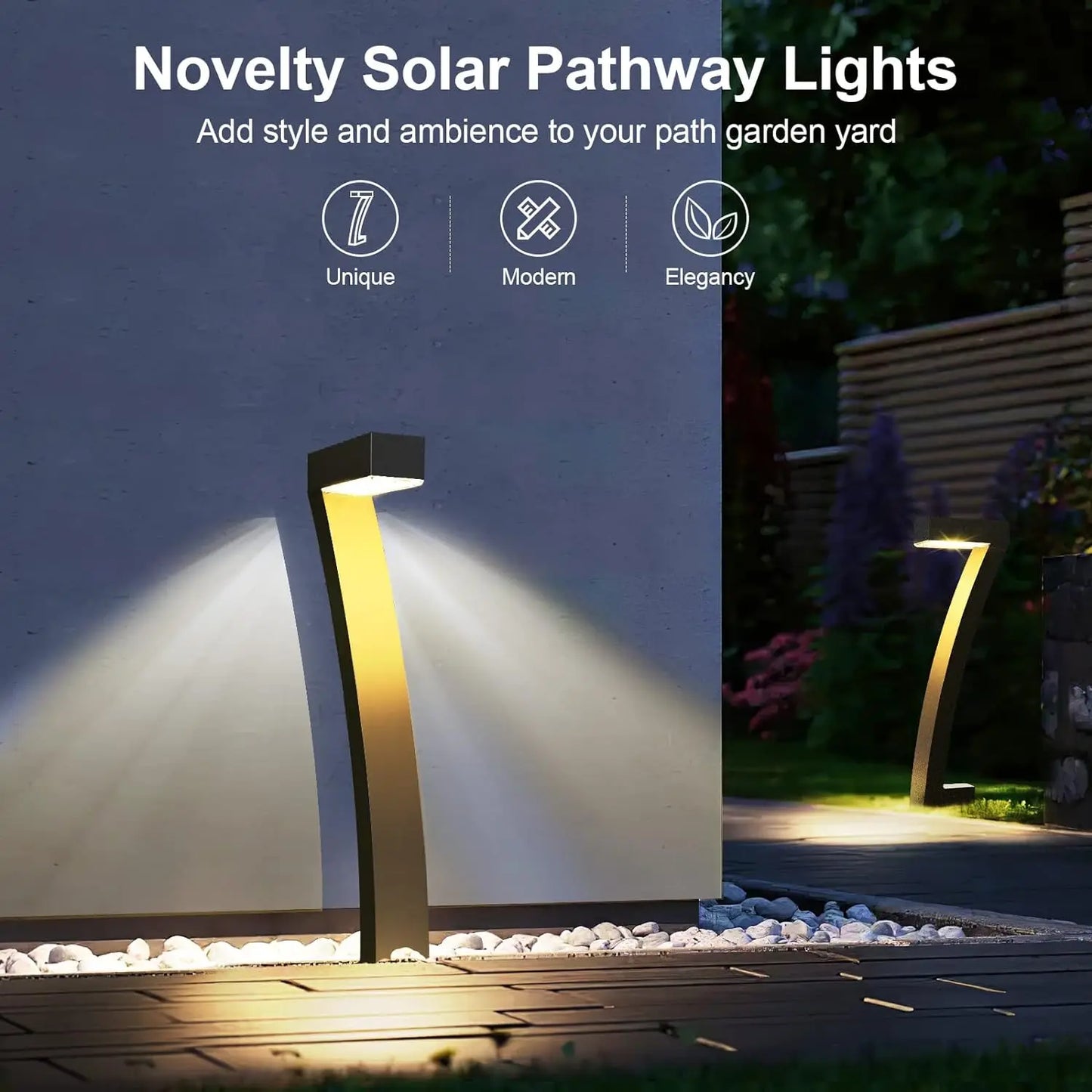 KPSTEK Solar Outdoor Pathway Lights 6 Pack Auto On Off
