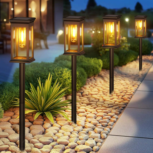 KPSTEK Upgraded Solar Lights For Yard Walkway Garden LED