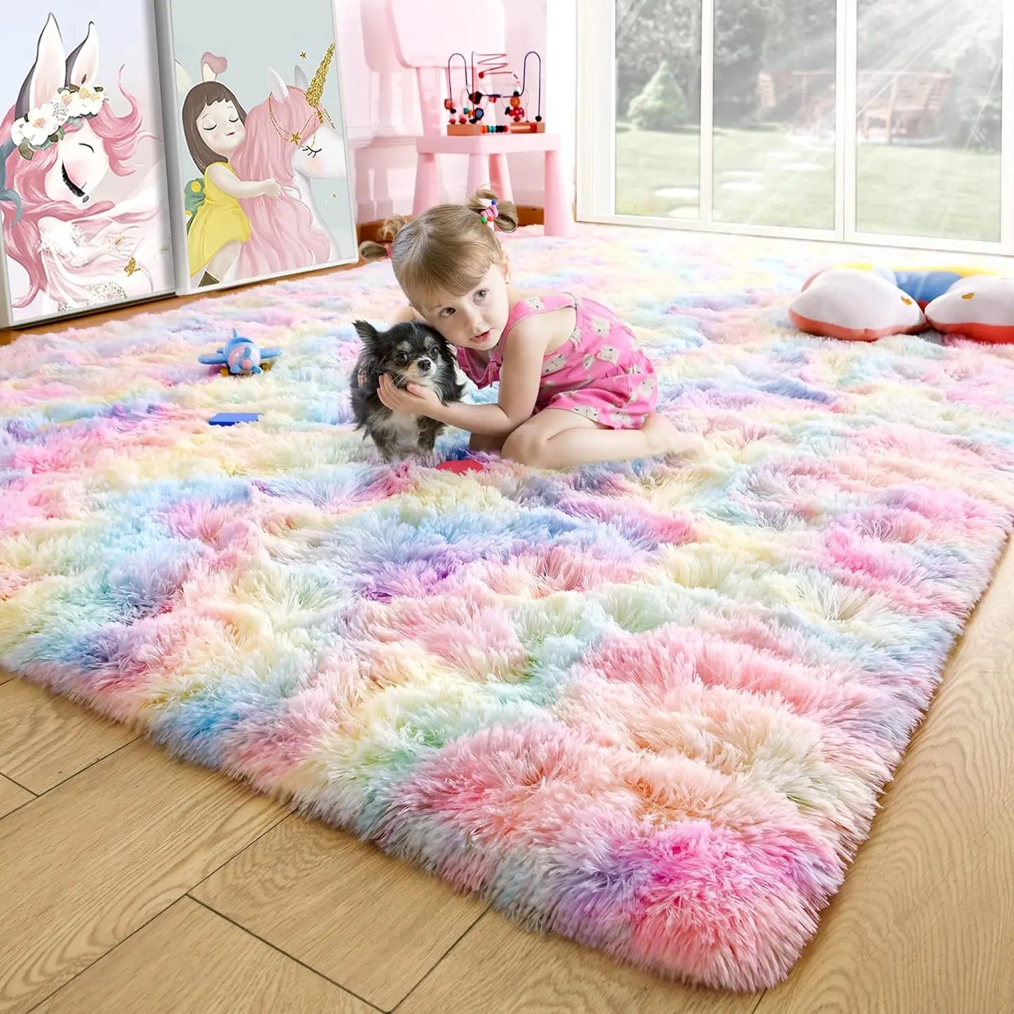Aubusson Fluffy Area Rug For Bedroom And Living Room