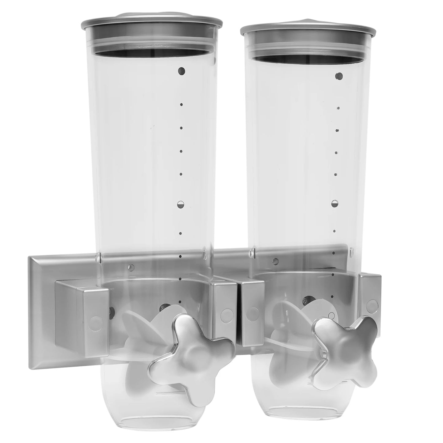 Hign-concerned Wall Mount Dry Food Dispenser Dual Buckets