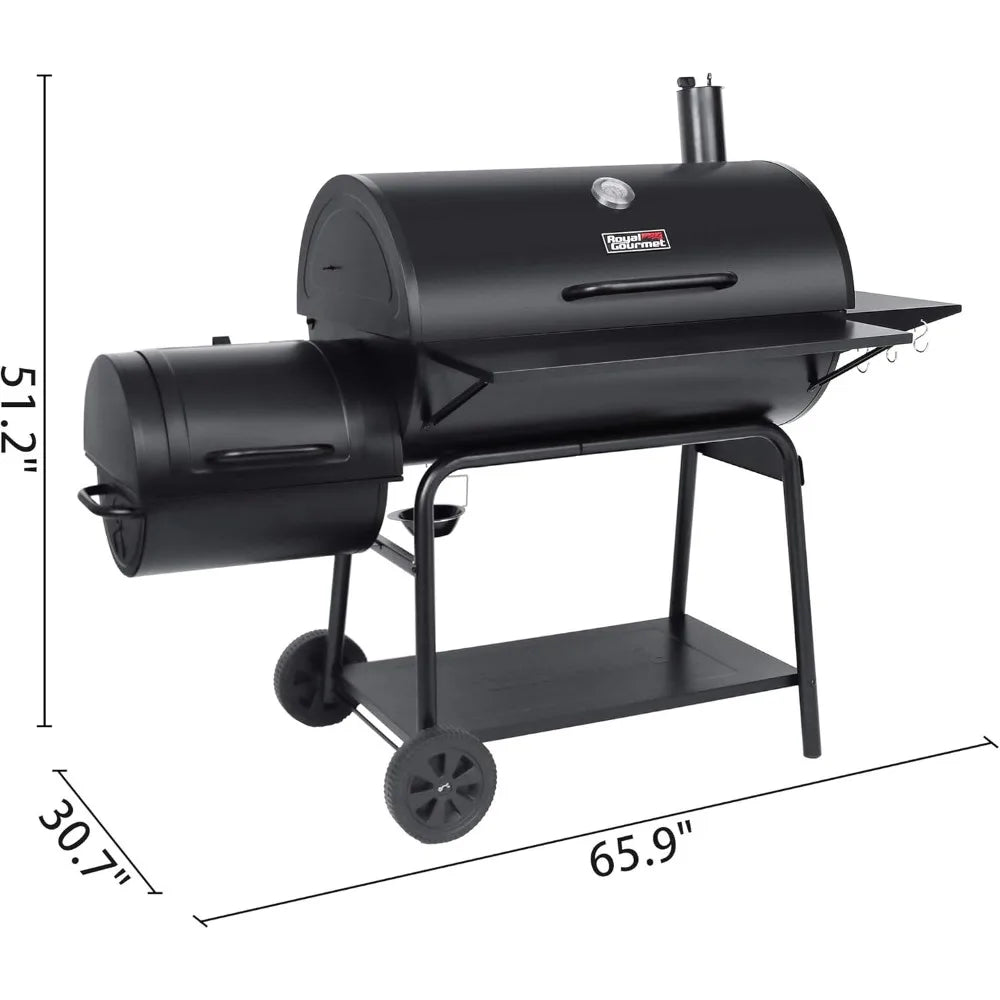 DAFIFY CC2036F Charcoal Grill And Offset Smoker Outdoor BBQ