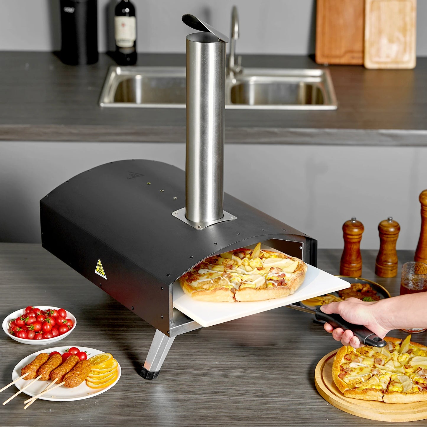 Succebuy Outdoor Oven Charcoal Fired Portable Grill Pizza