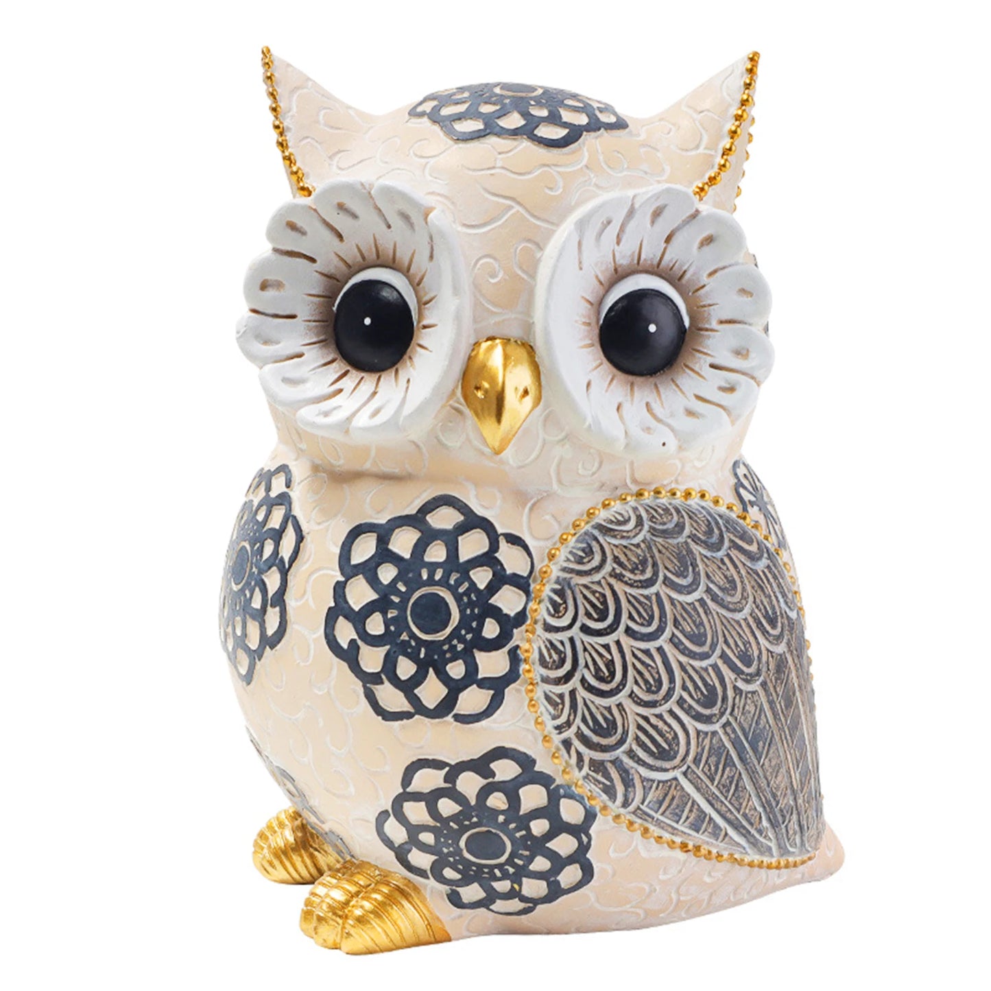 Hign Concerned Resin Owl Desktop Statue Cute Bird Figurine