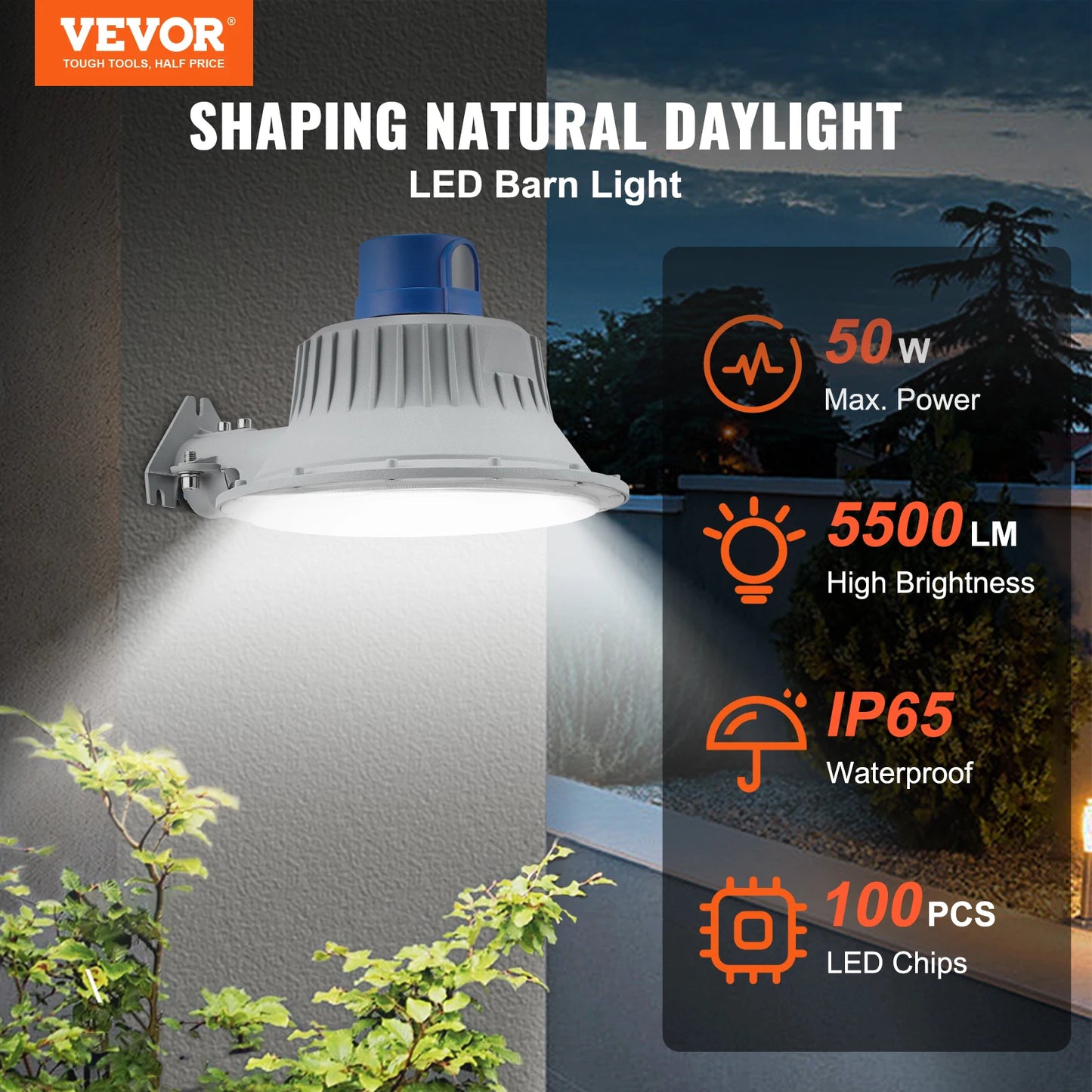 VEVOR LED Barn Light Ultra Bright Daylight Flood Light