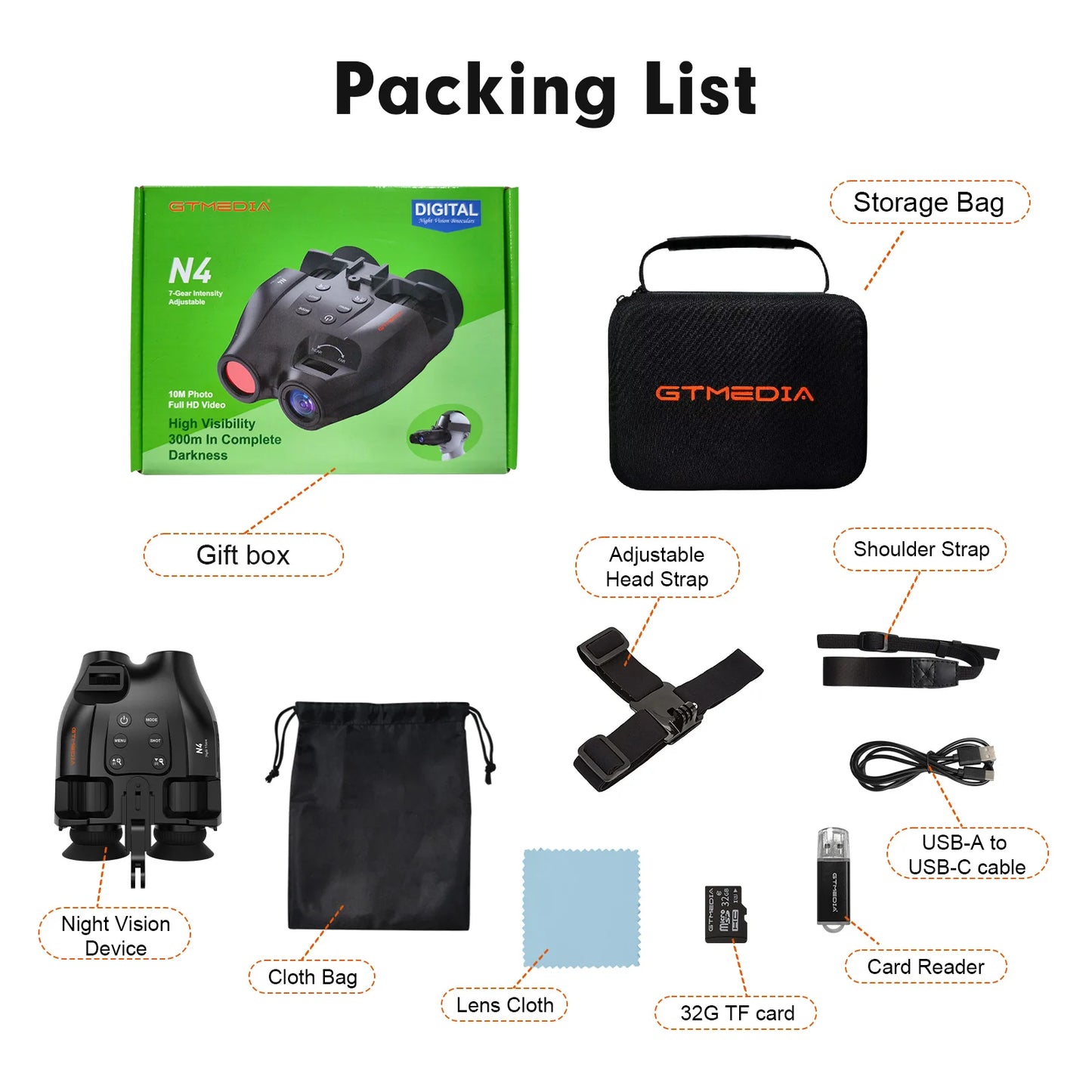 GTMEDIA N4 Night Vision Binoculars with Infrared Goggles