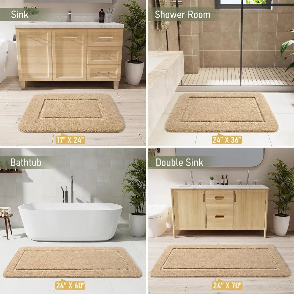 Hign-concerned Soft Microfiber Bath Rug Non Slip Runner