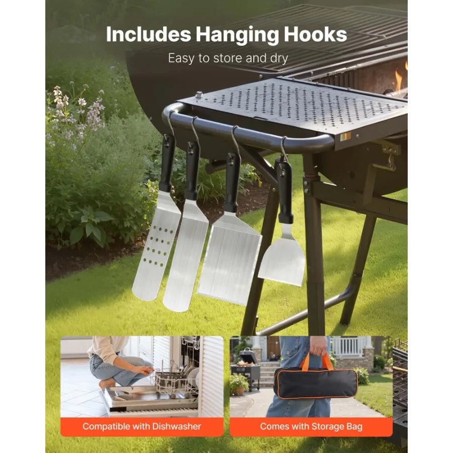 Hign-Concerned Griddle Kit Flat Top Grill Spatula Set