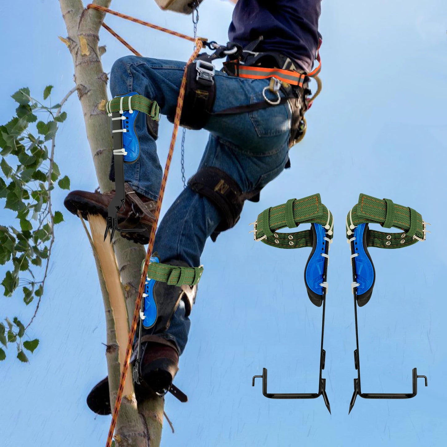 Tree Climbing Spikes Set Professional Safety Belt Tool