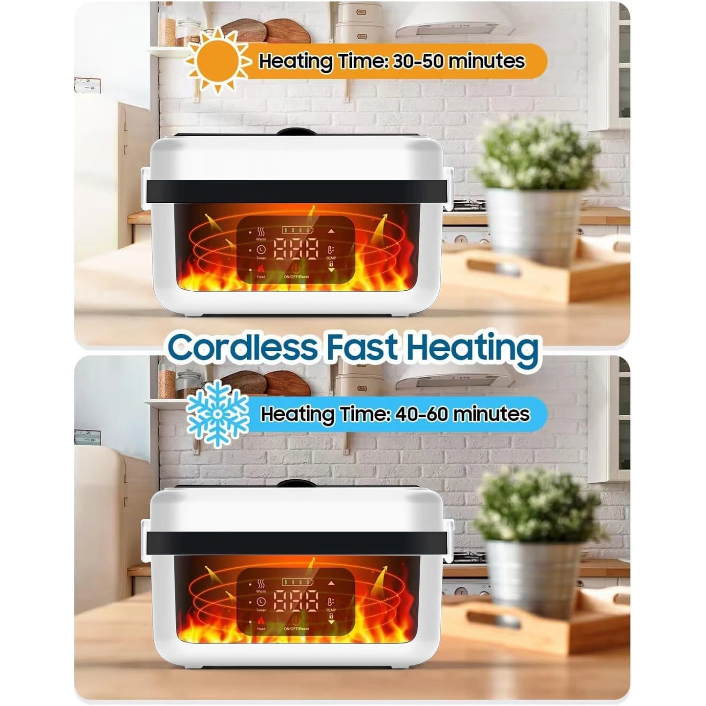 Feature 8000mAh Rechargeable Timer Lunch Box 1L Warmer