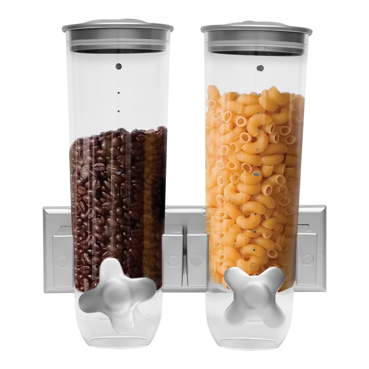 Hign-concerned Wall Mount Dry Food Dispenser Dual Buckets