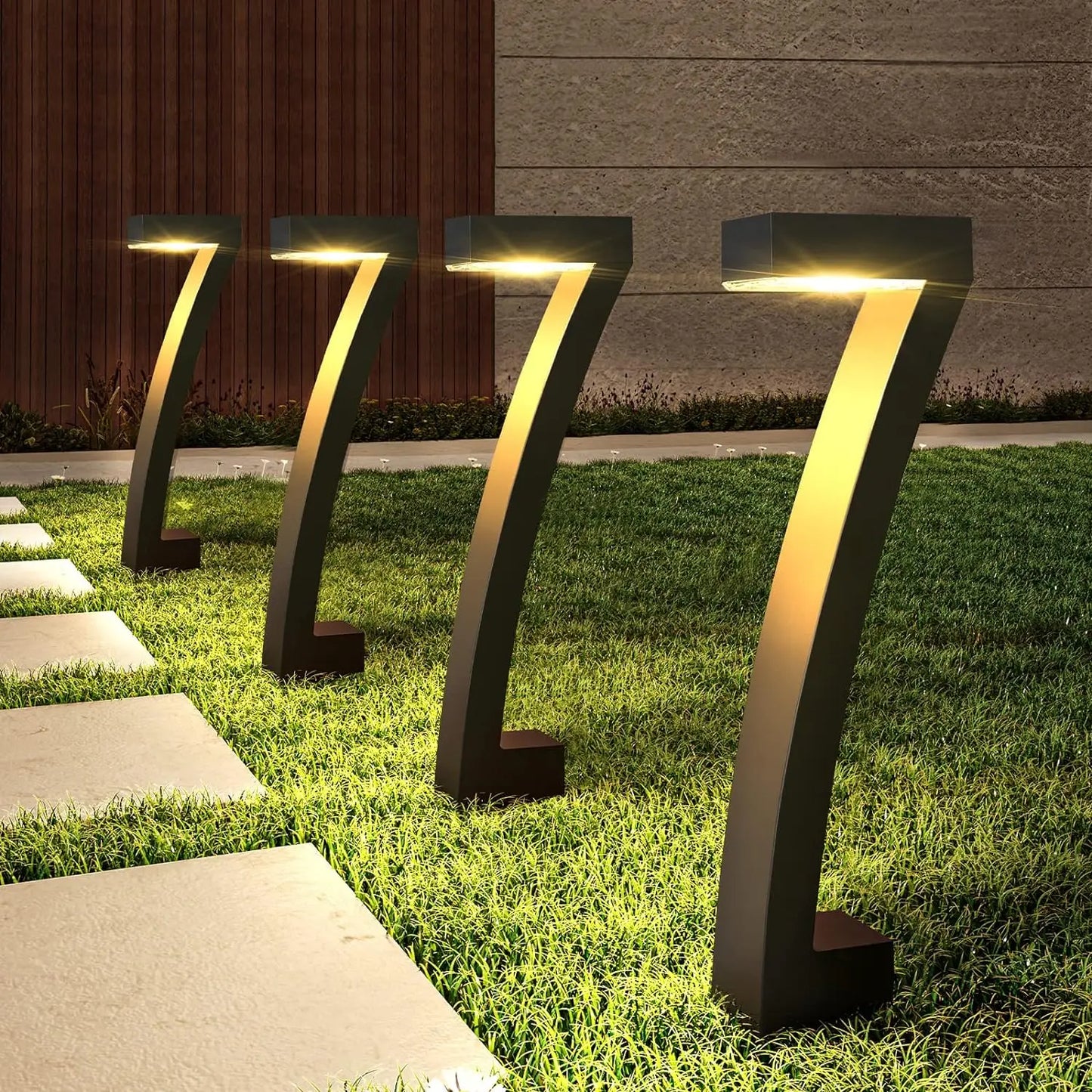 KPSTEK Solar Outdoor Pathway Lights 6 Pack Auto On Off