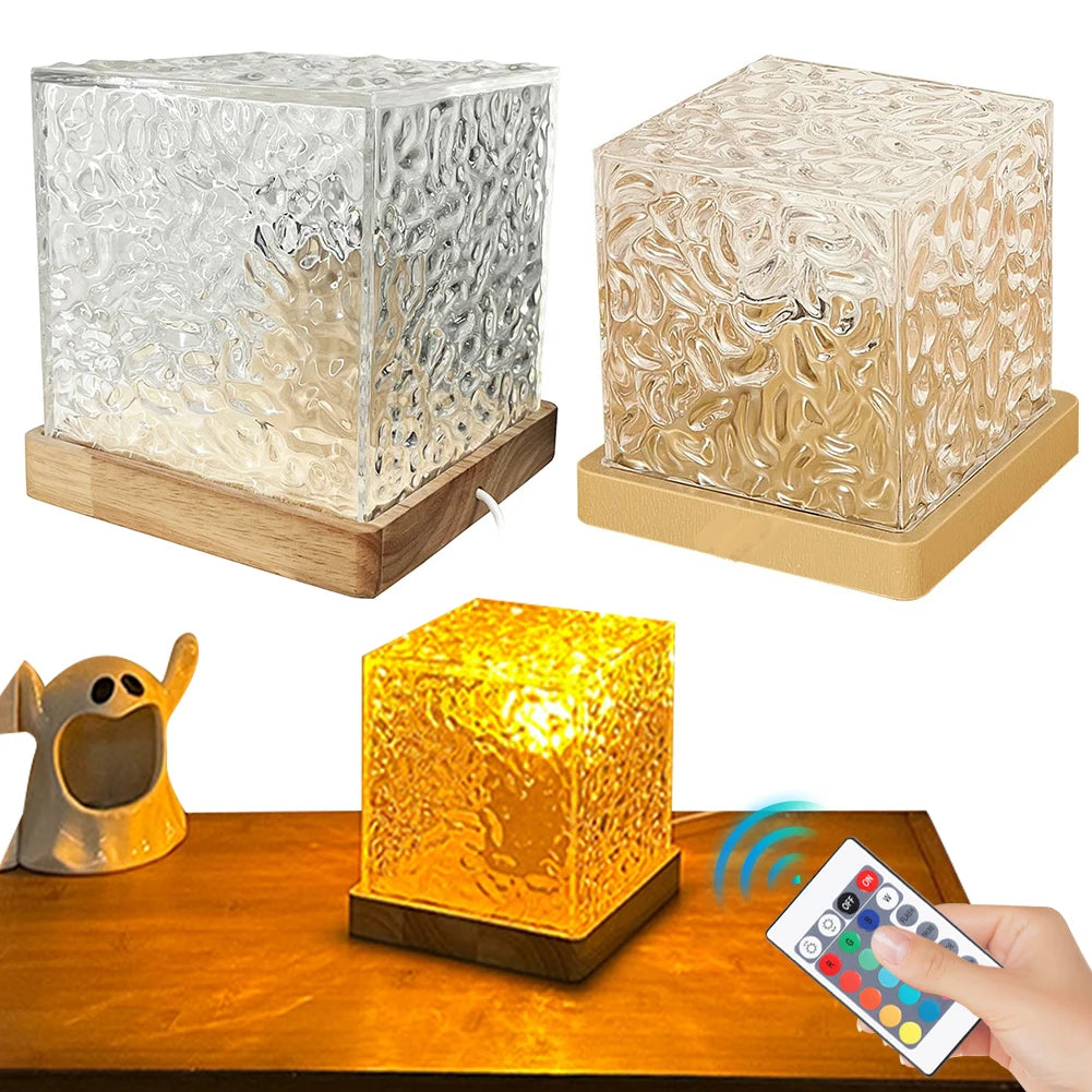APWIKOGER Flame Crystal Lamp Water Ripple Night Light