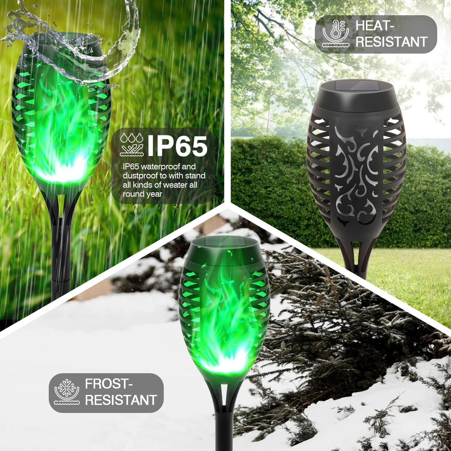 Led Solar Flame Light Outdoor Flickering Torch Lamp