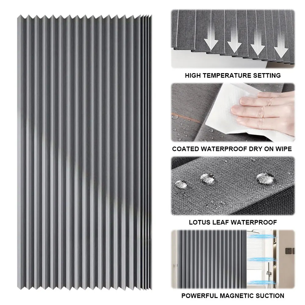 APWIKOGER Foldable Magnetic Shower Curtain Waterproof Bath