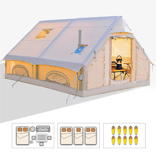 Building Inflatable Camping Tent Hand Pump Easy Setup