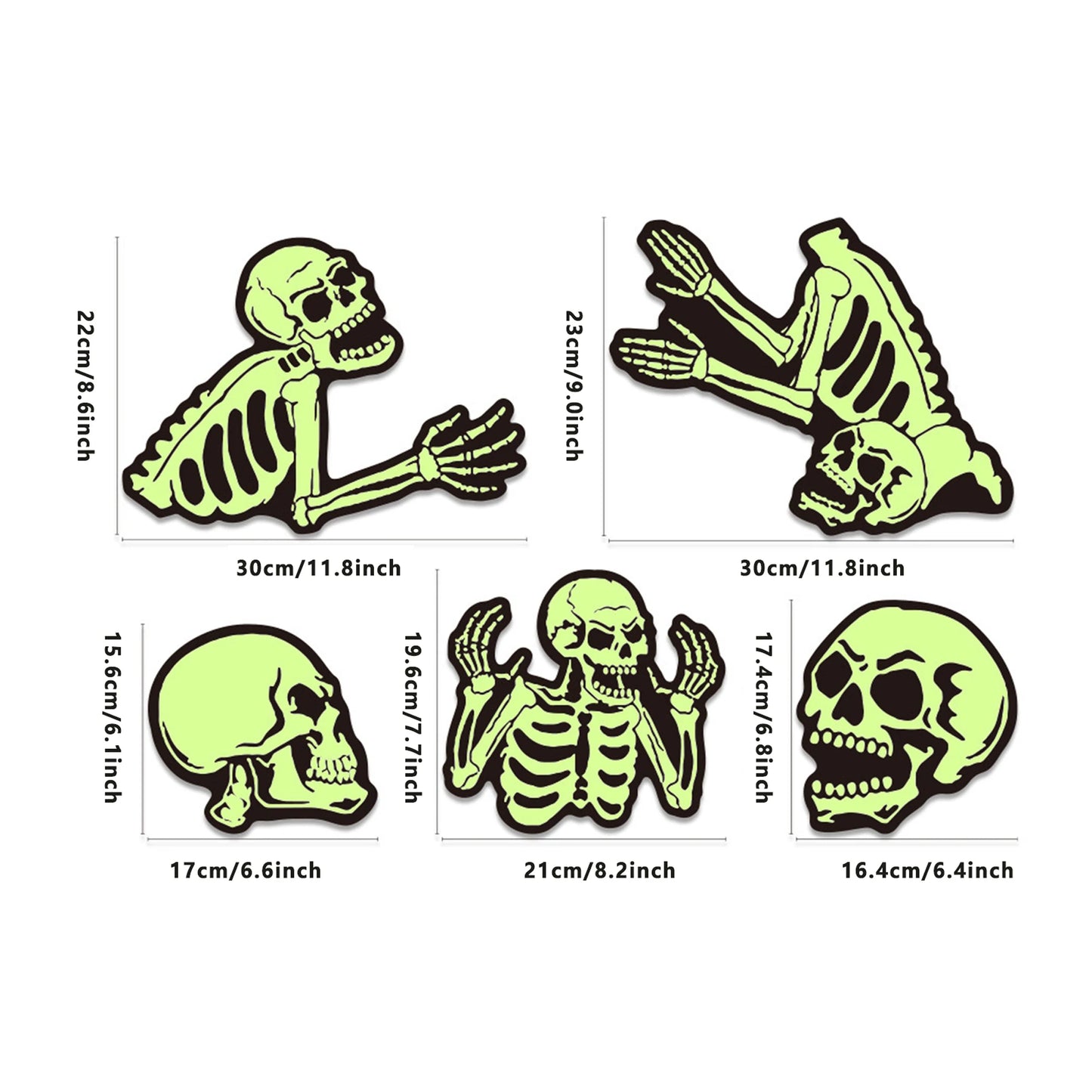 Guangdong Halloween Skeleton Stakes Set Of 5 Glow Signs