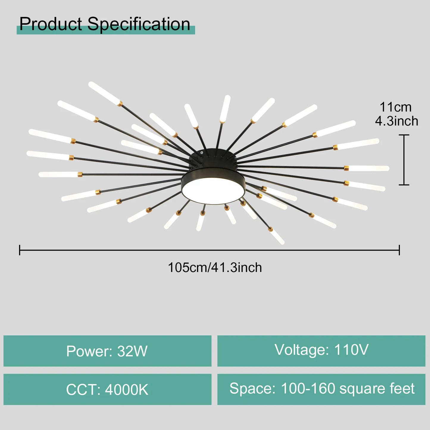 Modern LED Ceiling Light Fixture For Living Room And Bedroom