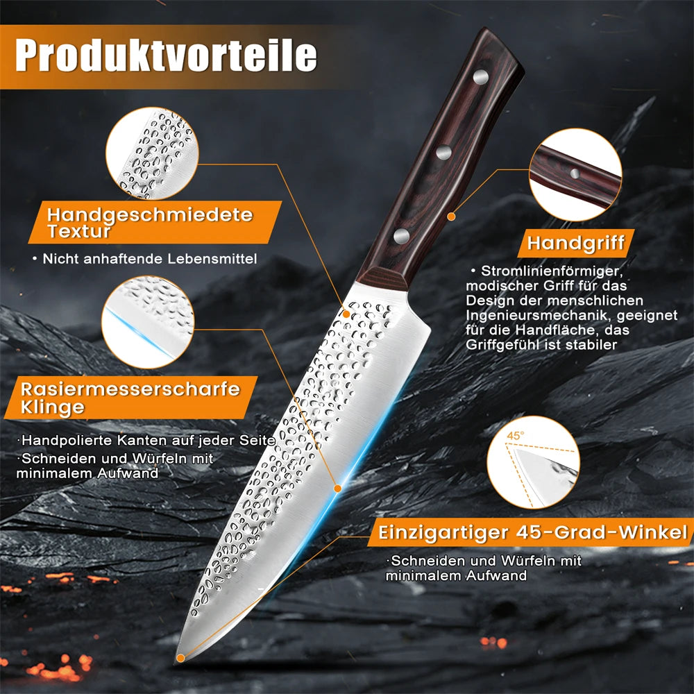 Ruiguan Kitchen Knife Set Santoku Chef Stainless Steel