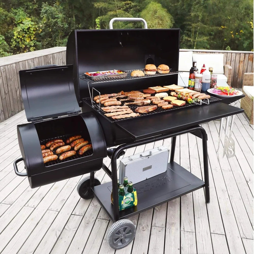 DAFIFY CC2036F Charcoal Grill And Offset Smoker Outdoor BBQ