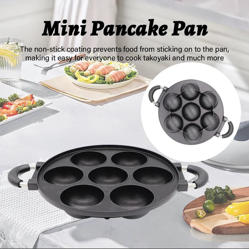 Cast Iron Omelette Pan Seven Hole Nonstick Cake Pan Cookware