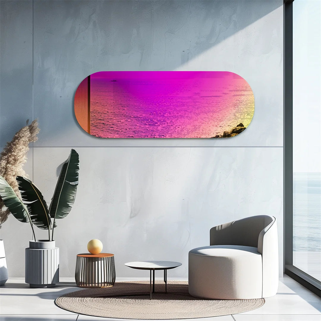LUVODI Iridescent Wall Mirror Rainbow Accent Modern Decor
