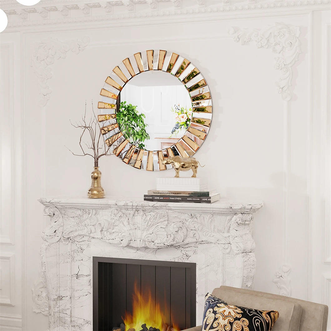 BORWARTH Round Mirror Wall Decor for Hallway Entrance