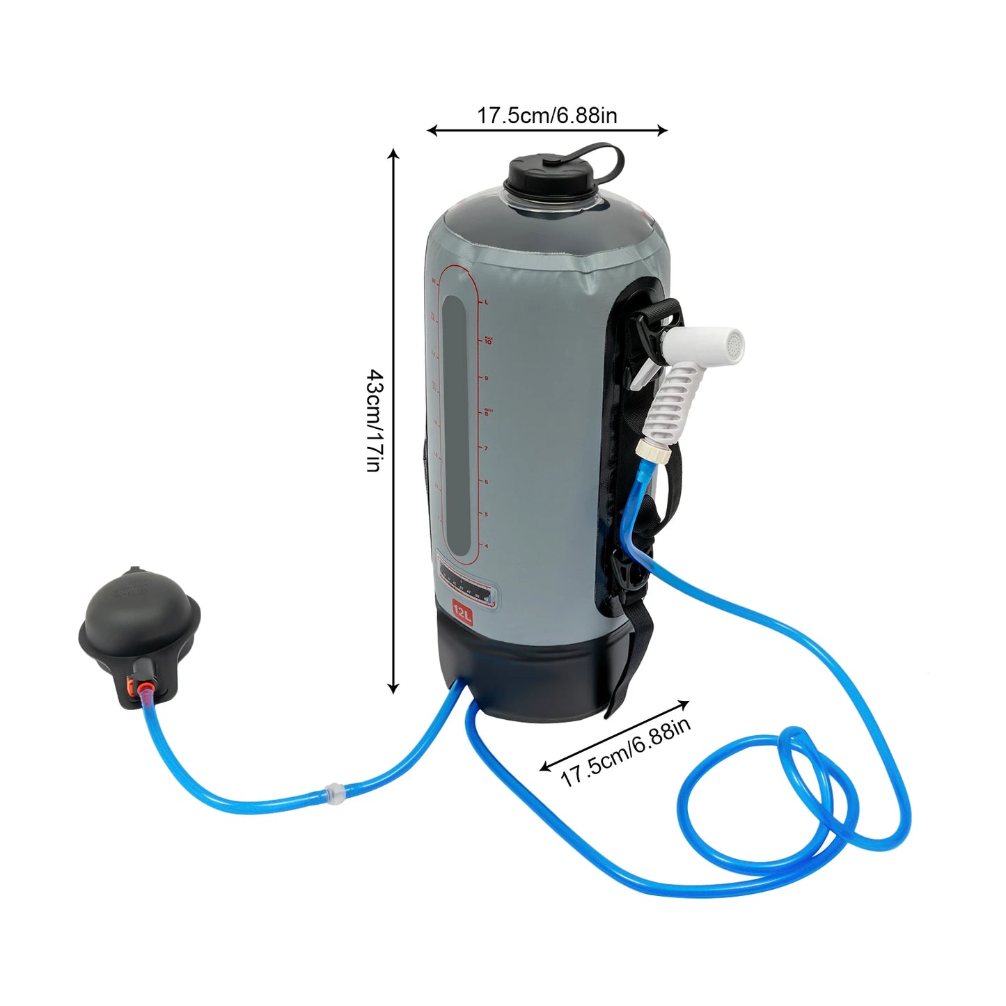 Electric Camping Shower Bag With Auto Pressure Pump