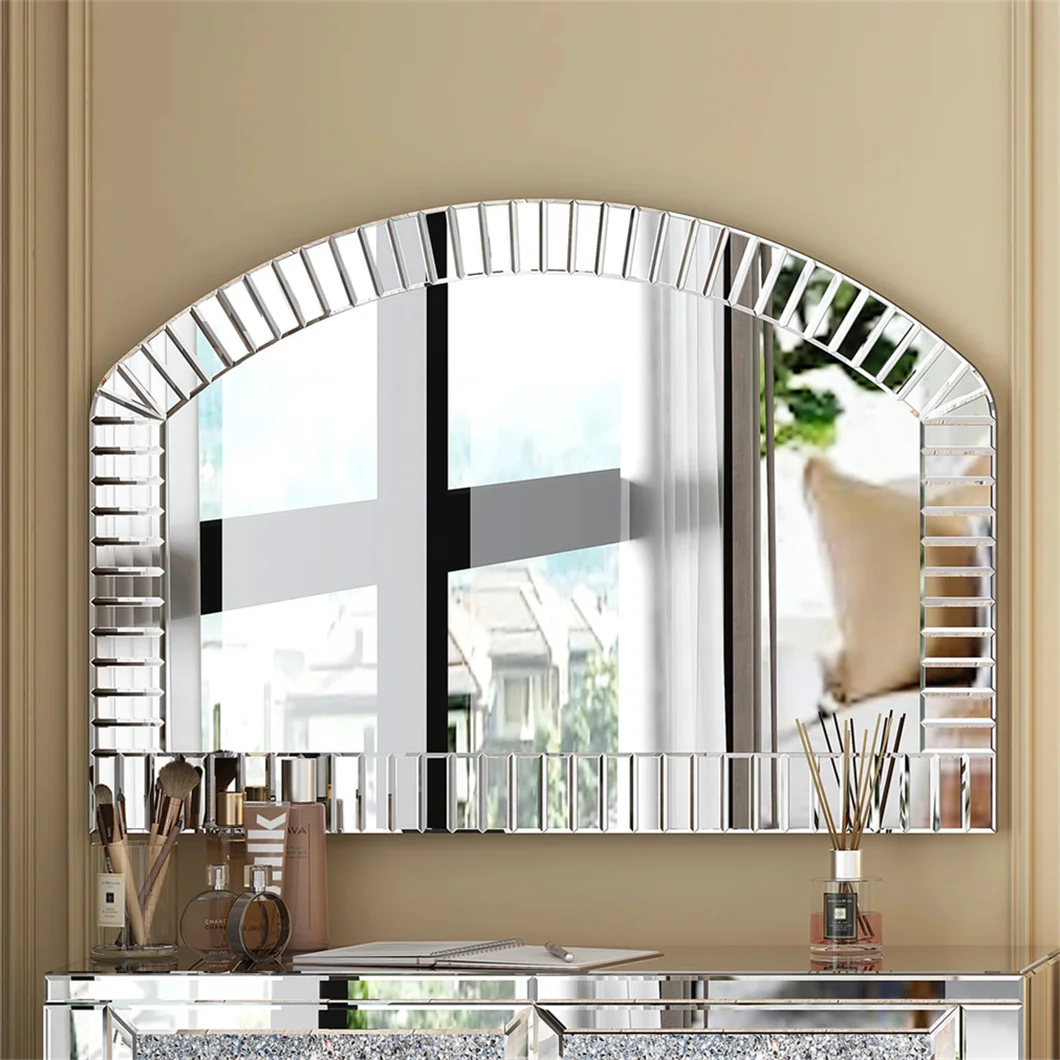 BORWARTH Arched Venetian Mirror With Beveled Glass Frame