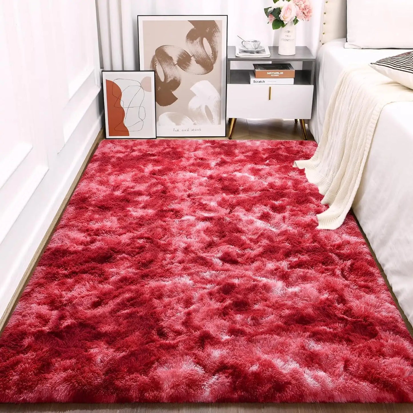 Lochas Super Soft Plush Tie Dye Velvet Rug For Living Room