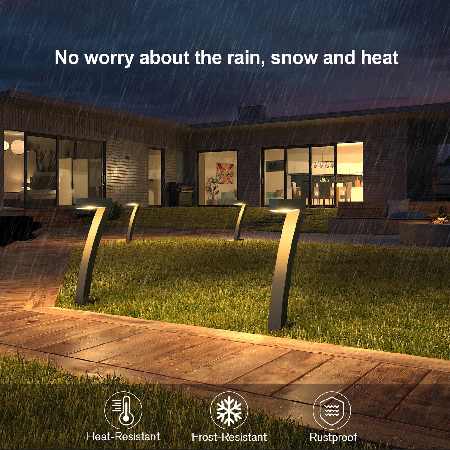 KPSTEK Solar Outdoor Pathway Lights 6 Pack Auto On Off