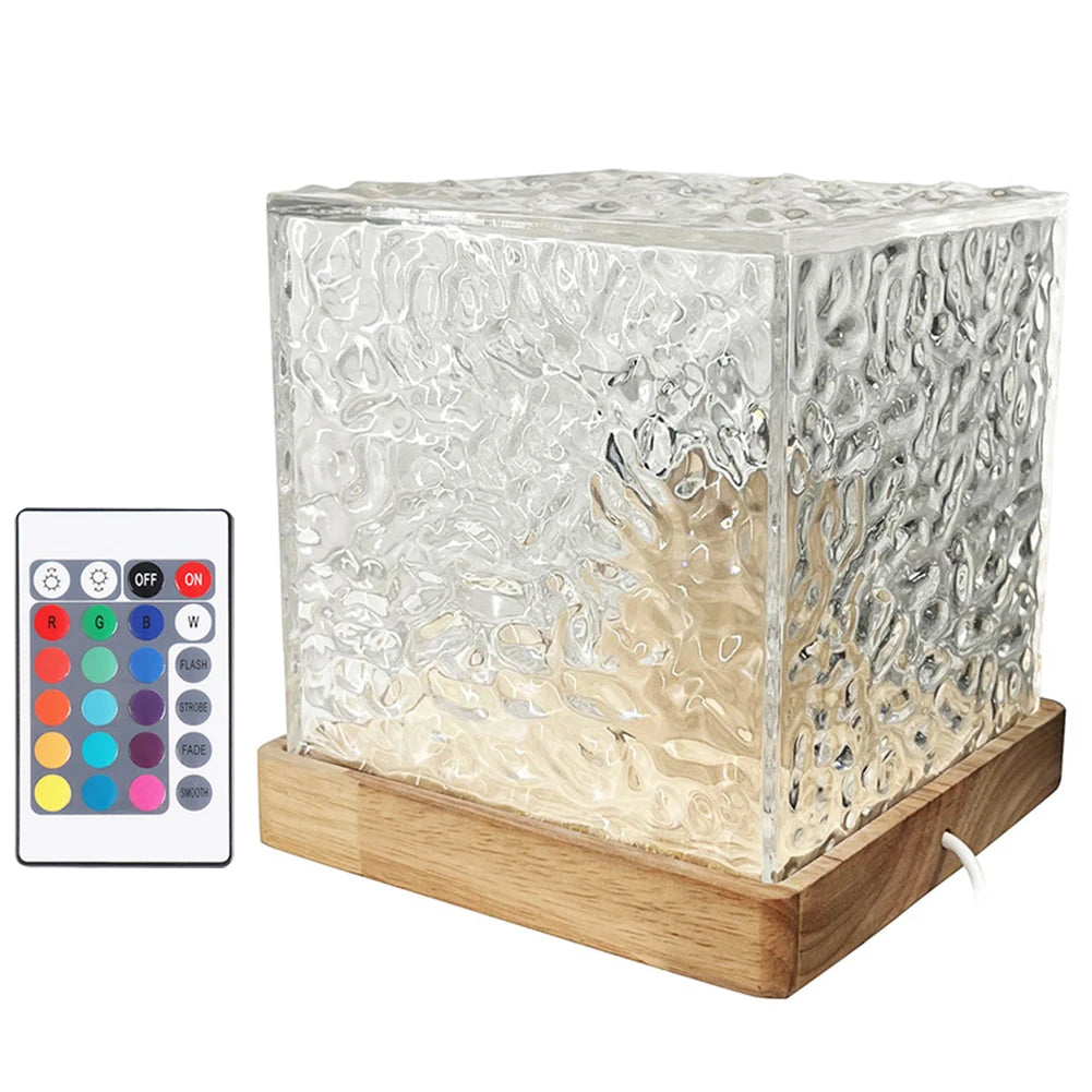 APWIKOGER Flame Crystal Lamp Water Ripple Night Light