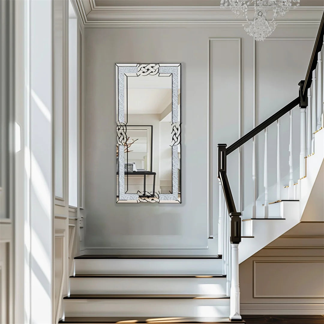 LUVODI Crush Diamond Full Body Wall Mirror Bathroom Vanity