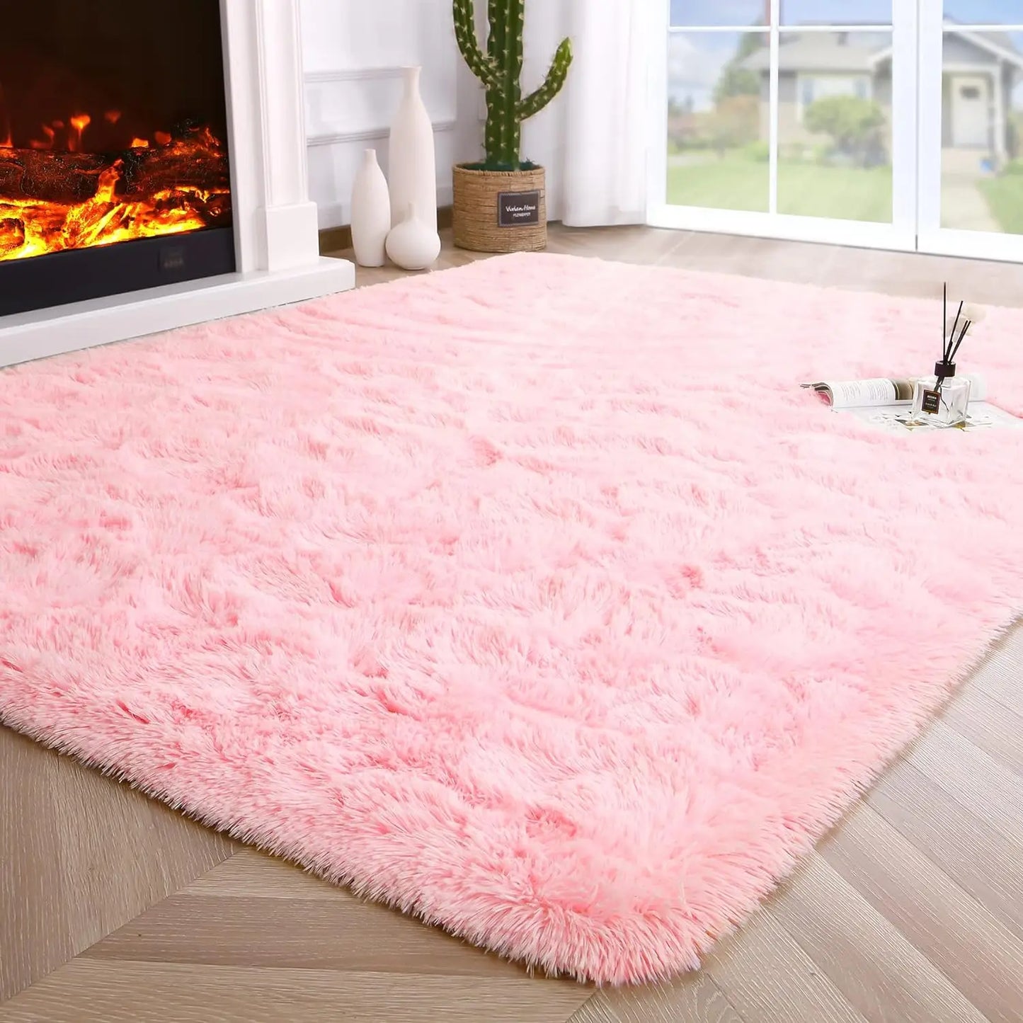 Aubusson Fluffy Area Rug For Bedroom And Living Room