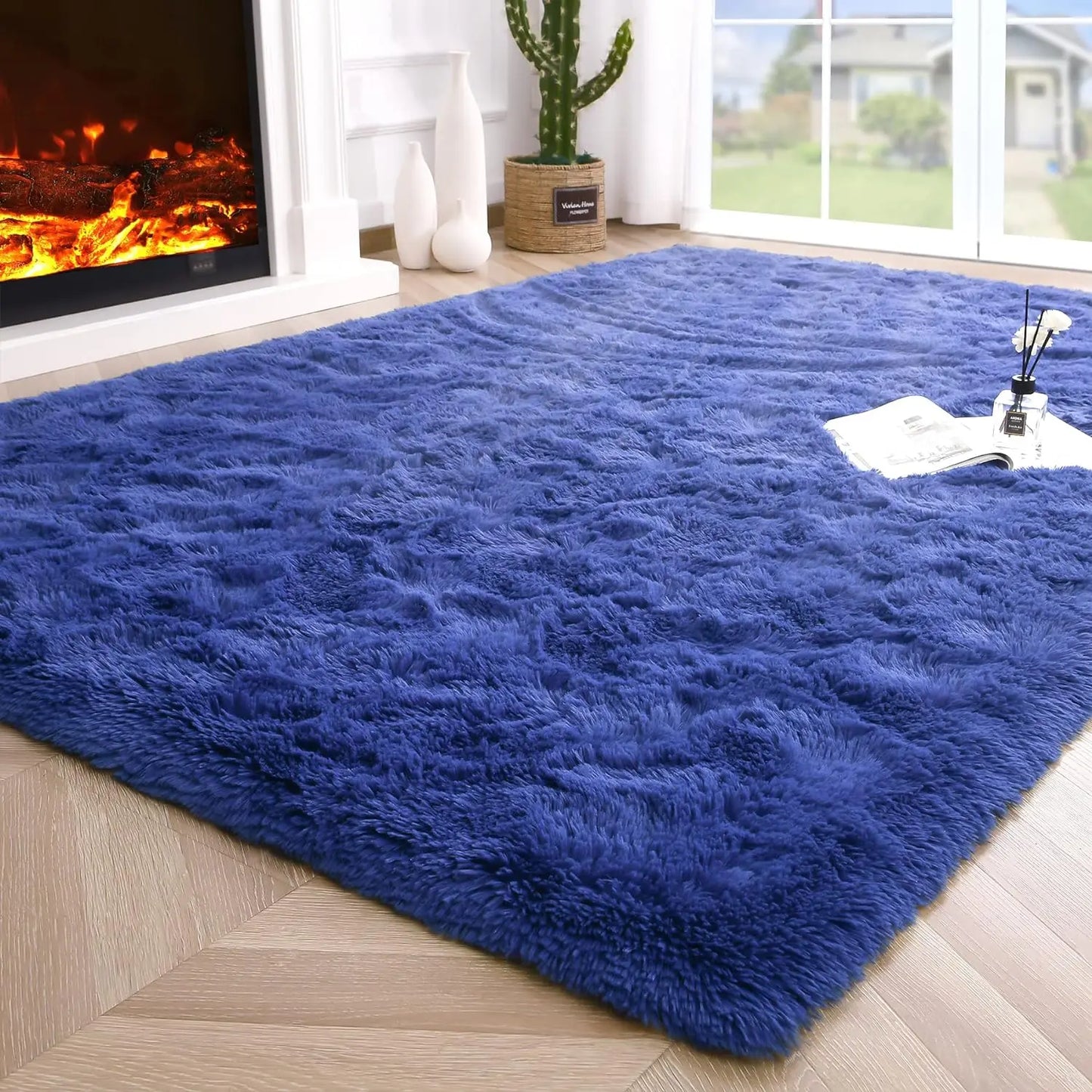 Aubusson Fluffy Area Rug For Bedroom And Living Room