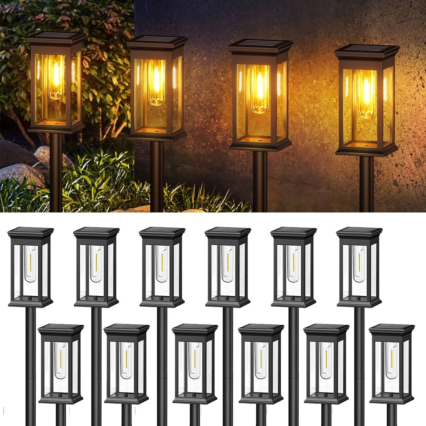 KPSTEK Upgraded Solar Lights For Yard Walkway Garden LED
