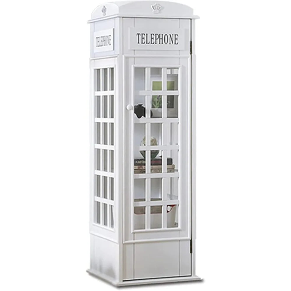 Huanzhuang 5 Tier Wood Bookshelf Telephone Booth Shape